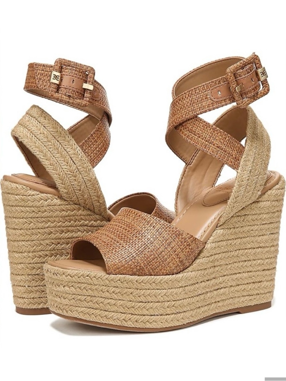 Sam Edelman Vada Espadrille Wedge Sandals 9.5 Platform Square Toe NWT